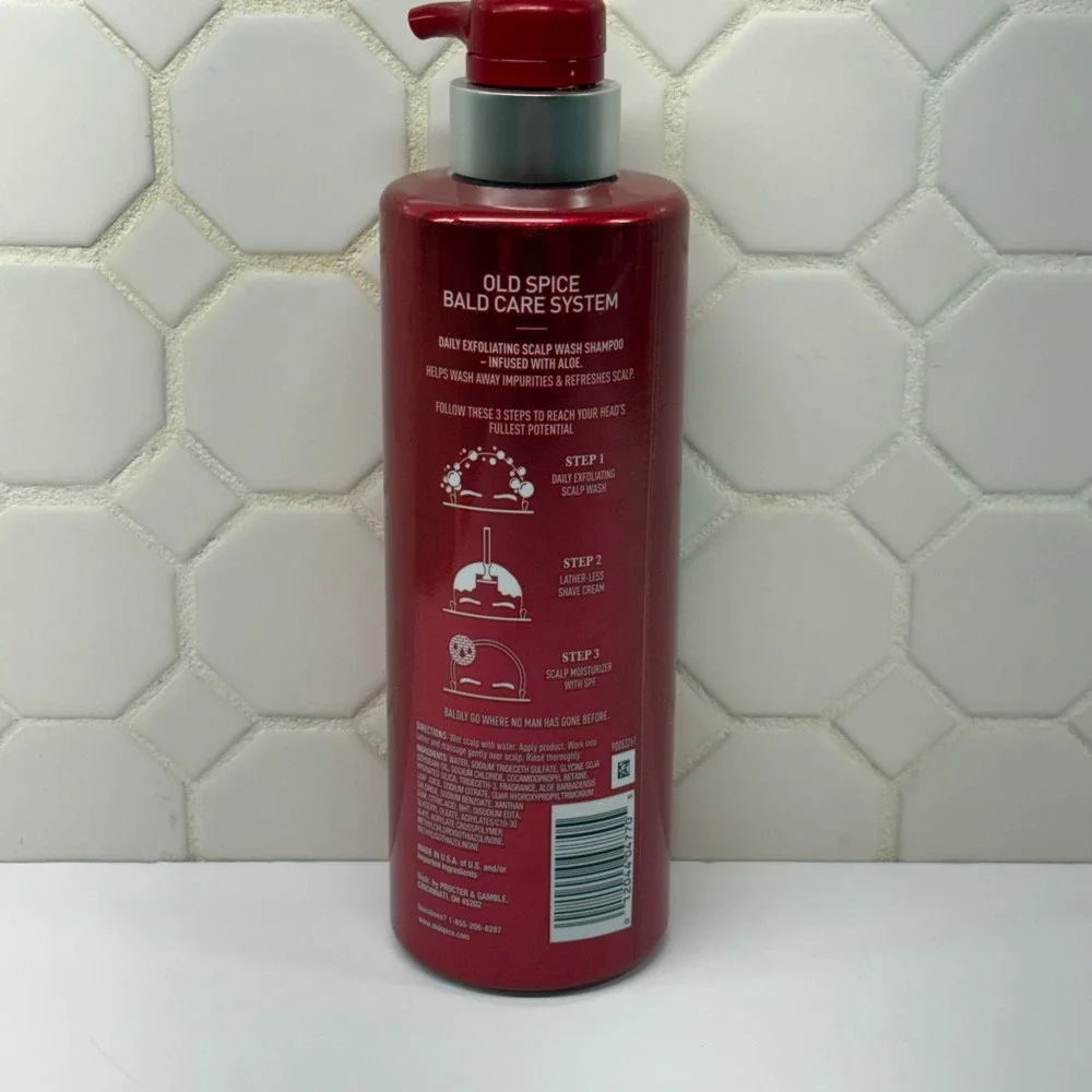 Old Spice Bald Care System Scalp Wash Mens 17.9oz Red 2 Exfoliating Aloe